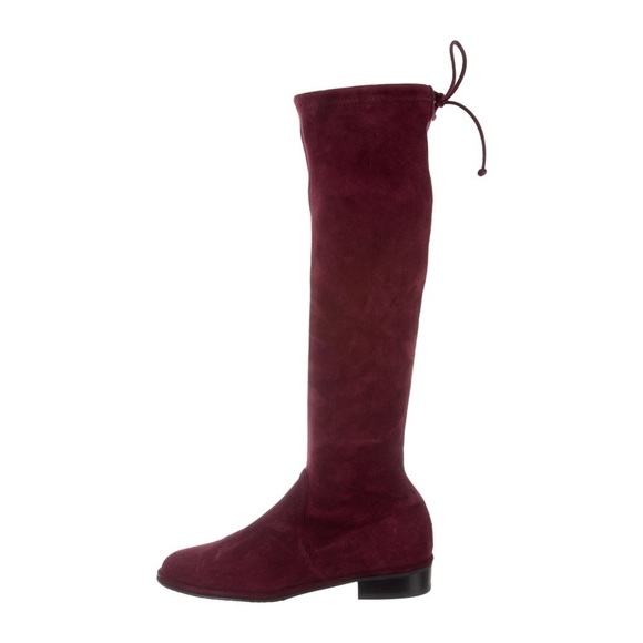 Stuart Weitzman Shoes - Stuart Weitzman Kneezie Suede Boots Burgundy